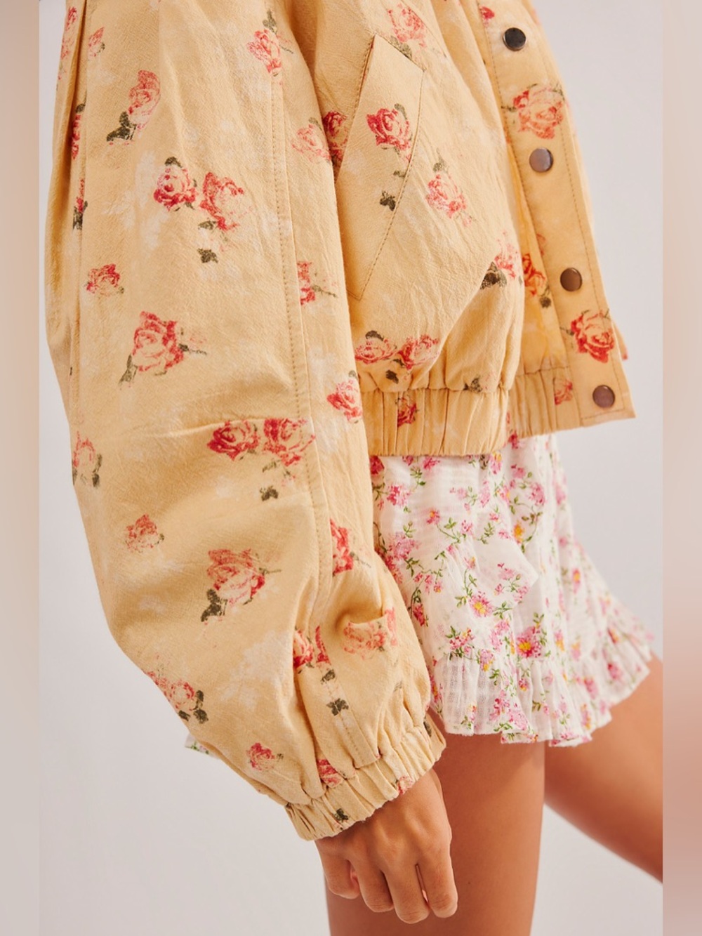 Free People Rory Floral Bomber Jacket size - Picture 2 of 9